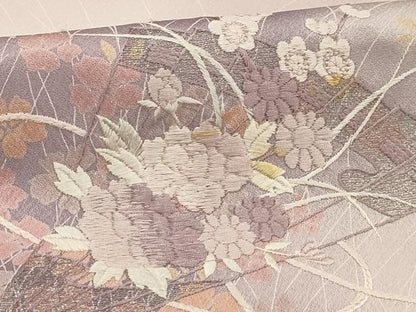 平和屋着物■訪問着 刺繍 扇面花文 暈し染め 正絹 逸品 AABG8195sx