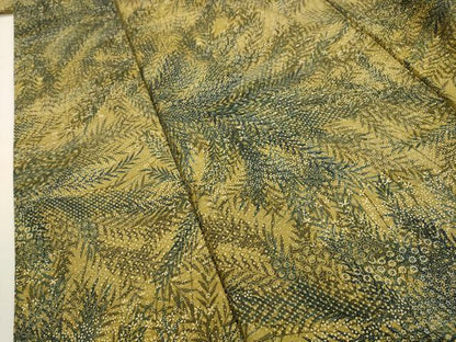 平和屋着物■上質な小紋　紬地　草花文　正絹　逸品　AABG8199sx