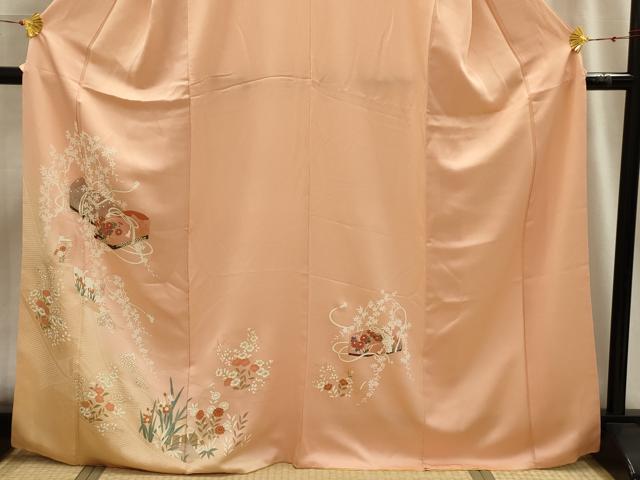 平和屋着物■訪問着 花文箱文 暈し染め 金彩 正絹 逸品 AABG8203sx