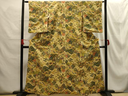 平和屋着物■上質な小紋 風景文 正絹 逸品 AABG8205sx