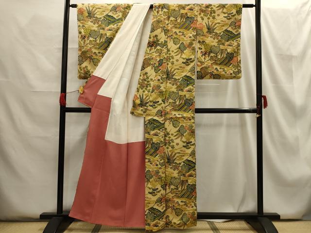 平和屋着物■上質な小紋 風景文 正絹 逸品 AABG8205sx