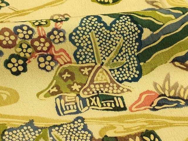 平和屋着物■上質な小紋 風景文 正絹 逸品 AABG8205sx