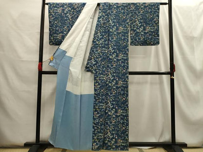 平和屋着物■上質な小紋 人物風景文 正絹 逸品 AABG8209sx
