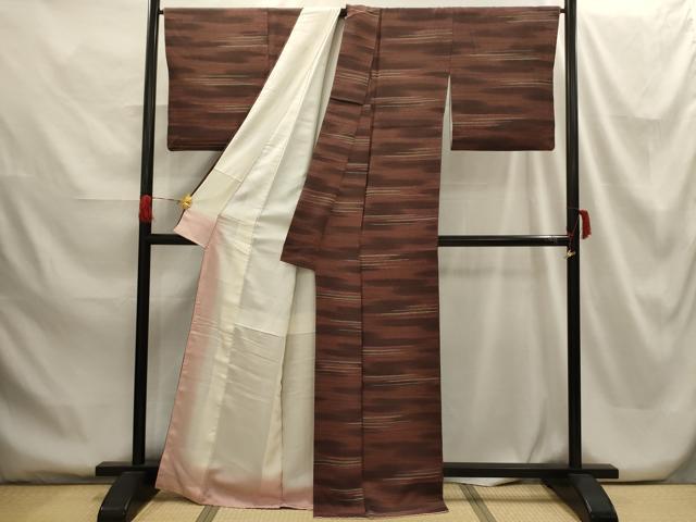 平和屋着物■上質な小紋 横段文 正絹 逸品 AABG8211sx