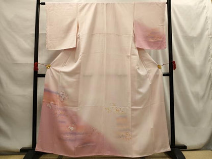 平和屋着物■訪問着 刺繍 花陶器文 暈し染め 正絹 逸品 AABG8212sx