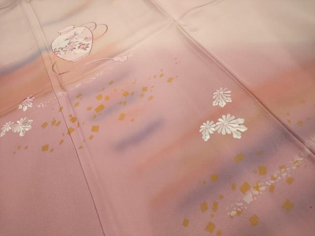 平和屋着物■訪問着 刺繍 花陶器文 暈し染め 正絹 逸品 AABG8212sx
