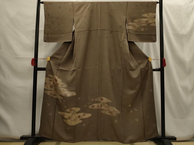 平和屋着物■訪問着 刺繍 地紋起こし 吹き寄せ文 正絹 逸品 AABG8215sx