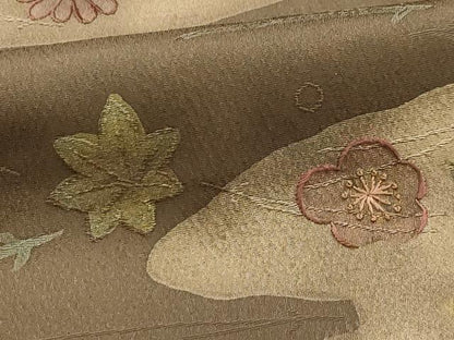 平和屋着物■訪問着 刺繍 地紋起こし 吹き寄せ文 正絹 逸品 AABG8215sx