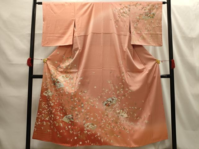 平和屋着物■訪問着 地紙花文 暈し染め 金彩 正絹 逸品 AABG8217sx