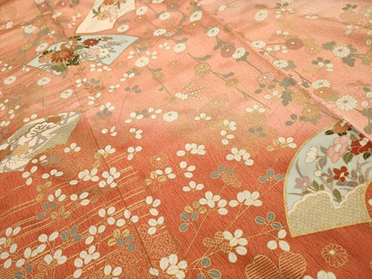 平和屋着物■訪問着 地紙花文 暈し染め 金彩 正絹 逸品 AABG8217sx