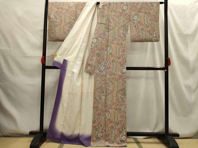 平和屋着物■上質な小紋 花尽くし 正絹 逸品 AABG8218sx