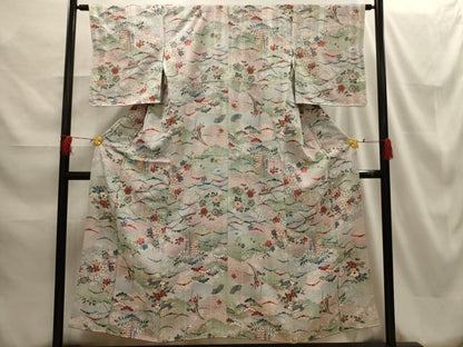 平和屋着物■上質な小紋 花鳥文 金彩 正絹 逸品 AABG8219sx