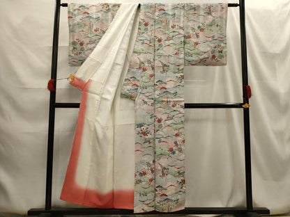 平和屋着物■上質な小紋 花鳥文 金彩 正絹 逸品 AABG8219sx