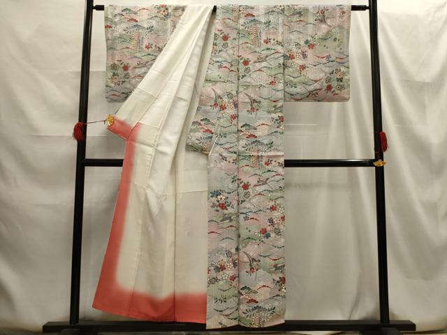 平和屋着物■上質な小紋 花鳥文 金彩 正絹 逸品 AABG8219sx