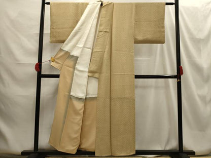 平和屋着物■上質な小紋 網目文 正絹 逸品 AABG8221sx