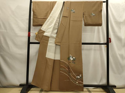 平和屋着物■訪問着 扇面花文 暈し染め 金銀彩 正絹 逸品 AABG8230sx