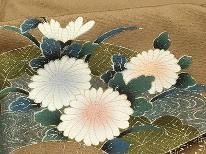平和屋着物■訪問着 扇面花文 暈し染め 金銀彩 正絹 逸品 AABG8230sx