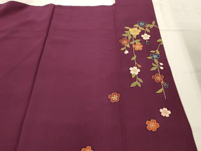 平和屋着物■訪問着　刺繍　御所車花文　金糸　金彩　正絹　逸品　AABG8231sx