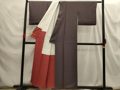 平和屋着物■上質な小紋 霞文 正絹 逸品 AABG8234sx
