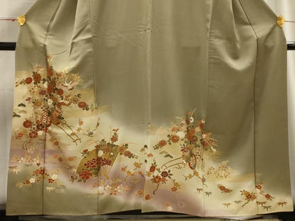 平和屋着物■豪華色留袖 松竹梅飛鶴花車文 暈し染め 正絹 逸品 AABG8235sx