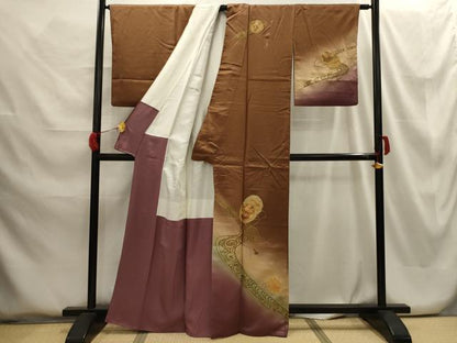 平和屋着物■訪問着 花鏡裏文 暈し染め 金彩 正絹 逸品 AABG8238sx
