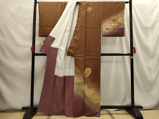 平和屋着物■訪問着 花鏡裏文 暈し染め 金彩 正絹 逸品 AABG8238sx