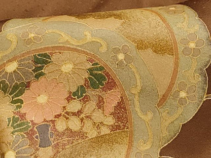 平和屋着物■訪問着 花鏡裏文 暈し染め 金彩 正絹 逸品 AABG8238sx