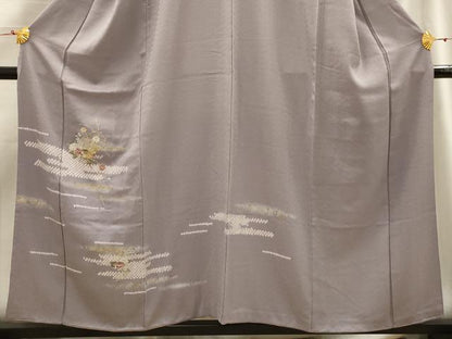 平和屋着物■訪問着 駒刺繍 雪輪花文 暈し染め 金彩 正絹 逸品 AABG8239sx