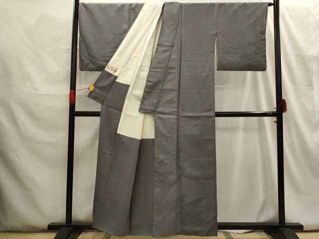 平和屋着物■本場染大島紬　訪問着　枝葉文　正絹　逸品　AABG8263sx