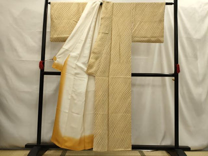 平和屋着物■上質な小紋 よろけ縞 正絹 逸品 AABG8280sx