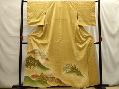 平和屋着物■豪華色留袖　遠山樹林文　暈し染め　金彩　正絹　逸品　AABG8303sx