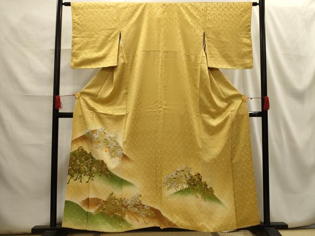 平和屋着物■豪華色留袖　遠山樹林文　暈し染め　金彩　正絹　逸品　AABG8303sx