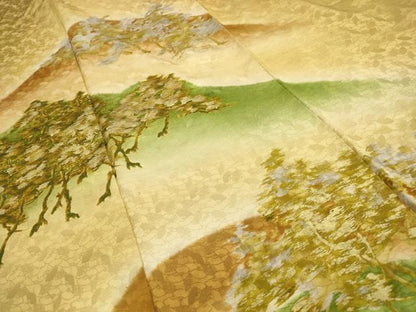 平和屋着物■豪華色留袖　遠山樹林文　暈し染め　金彩　正絹　逸品　AABG8303sx