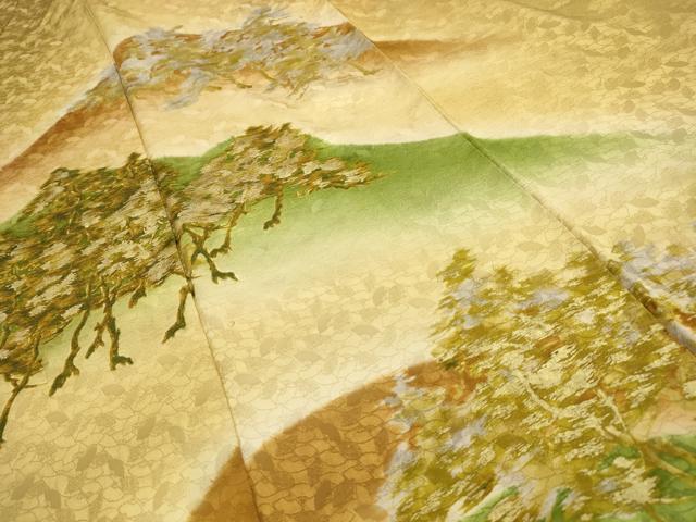 平和屋着物■豪華色留袖　遠山樹林文　暈し染め　金彩　正絹　逸品　AABG8303sx