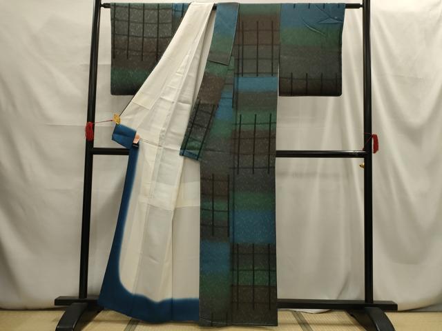 平和屋着物●キモノデザイナー　斉藤上太郎　小紋　暈し染め　正絹　逸品　未使用　AABG8327sx