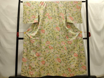 平和屋着物■上質な小紋 枝花文 正絹 逸品 AABG8339sx