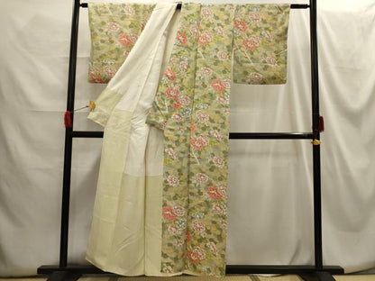 平和屋着物■上質な小紋 枝花文 正絹 逸品 AABG8339sx