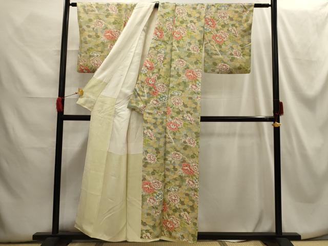 平和屋着物■上質な小紋 枝花文 正絹 逸品 AABG8339sx
