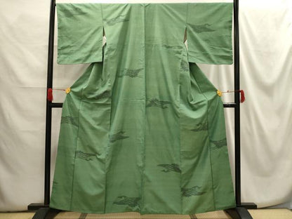 平和屋着物■上質な紬 飛鶴文 正絹 逸品 AABG8341sx