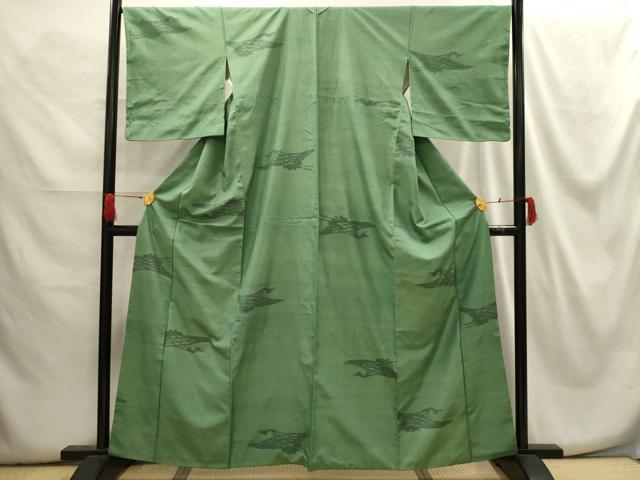 平和屋着物■上質な紬 飛鶴文 正絹 逸品 AABG8341sx