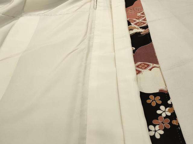 平和屋着物■豪華黒留袖　駒刺繍　松竹梅扇面飾花文　金彩　正絹　逸品　AABG8348sx