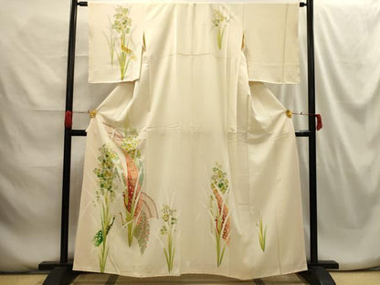 平和屋着物■訪問着 刺繍 孔雀花文 正絹 逸品 AABG8360sx