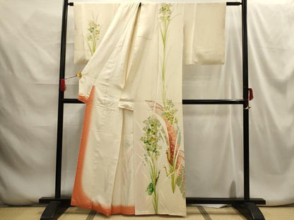 平和屋着物■訪問着 刺繍 孔雀花文 正絹 逸品 AABG8360sx