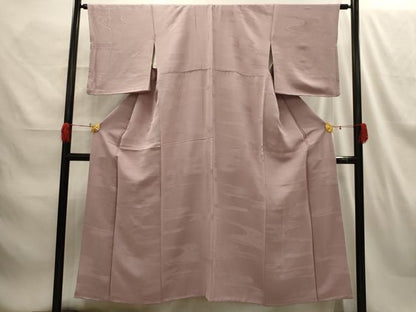 平和屋着物■上質な色無地 霞地紋 胡桃染色 正絹 逸品 AABG8365sx
