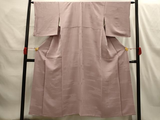 平和屋着物■上質な色無地 霞地紋 胡桃染色 正絹 逸品 AABG8365sx