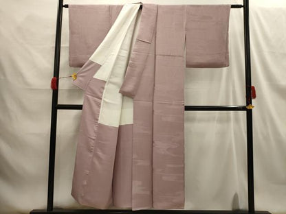平和屋着物■上質な色無地 霞地紋 胡桃染色 正絹 逸品 AABG8365sx