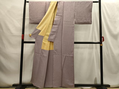 平和屋着物■上質な色無地 立波地紋 胡桃染色 正絹 逸品 AABG8367sx