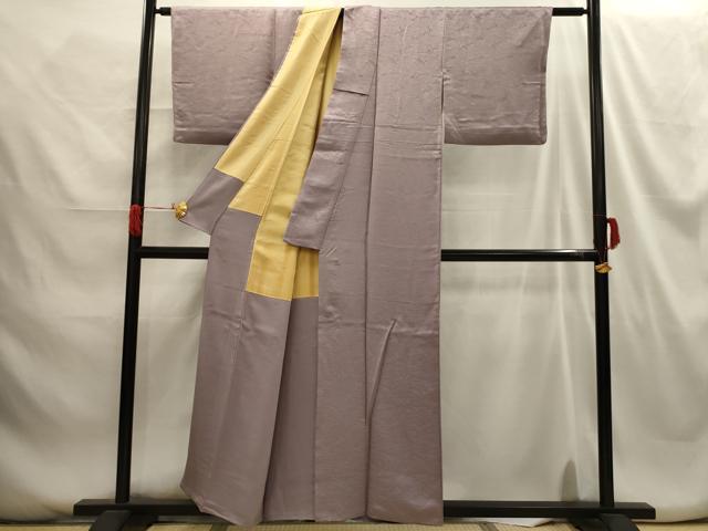 平和屋着物■上質な色無地 立波地紋 胡桃染色 正絹 逸品 AABG8367sx