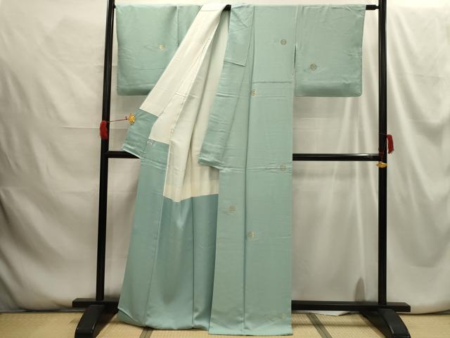 平和屋着物■上質な小紋　丸文　金糸　正絹　逸品　AABG8368sx
