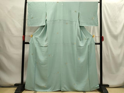 平和屋着物■上質な小紋　丸文　金糸　正絹　逸品　AABG8368sx